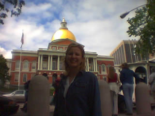 Karen in front of the State House in Boston on Sunday, June 8, 2003